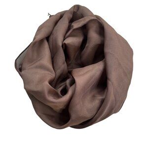 Vintage Rectangle Shawl Scarf Lightweight Solid Brown Neck Wrap Bandana